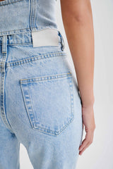 Lauren Embellished Straight Leg Jeans - Light Blue