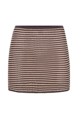 Omarosa Stripe Knit Mini Skirt - Chocolate/Nude