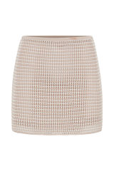 Omarosa Stripe Knit Mini Skirt - Tan/White