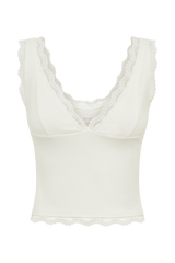 Roselyn Sleeveless Lace Cami Top - White