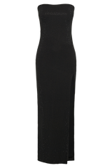 Jenny Strapless Diamante Midi Dress - Black
