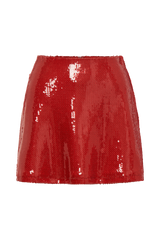 Wesley Sequin Mini Skirt - Red