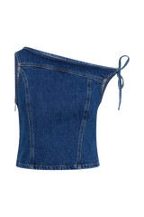 Ramsey Denim Off Shoulder Top - Dark Blue