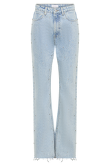 Lauren Embellished Straight Leg Jeans - Light Blue