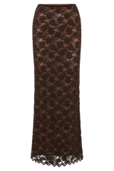 Elska Lace Maxi Skirt - Chocolate