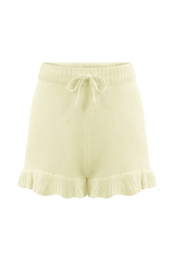 Eleanor Knit Frill Shorts - White