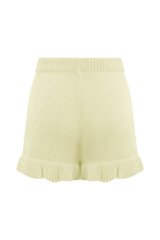 Eleanor Knit Frill Shorts - White