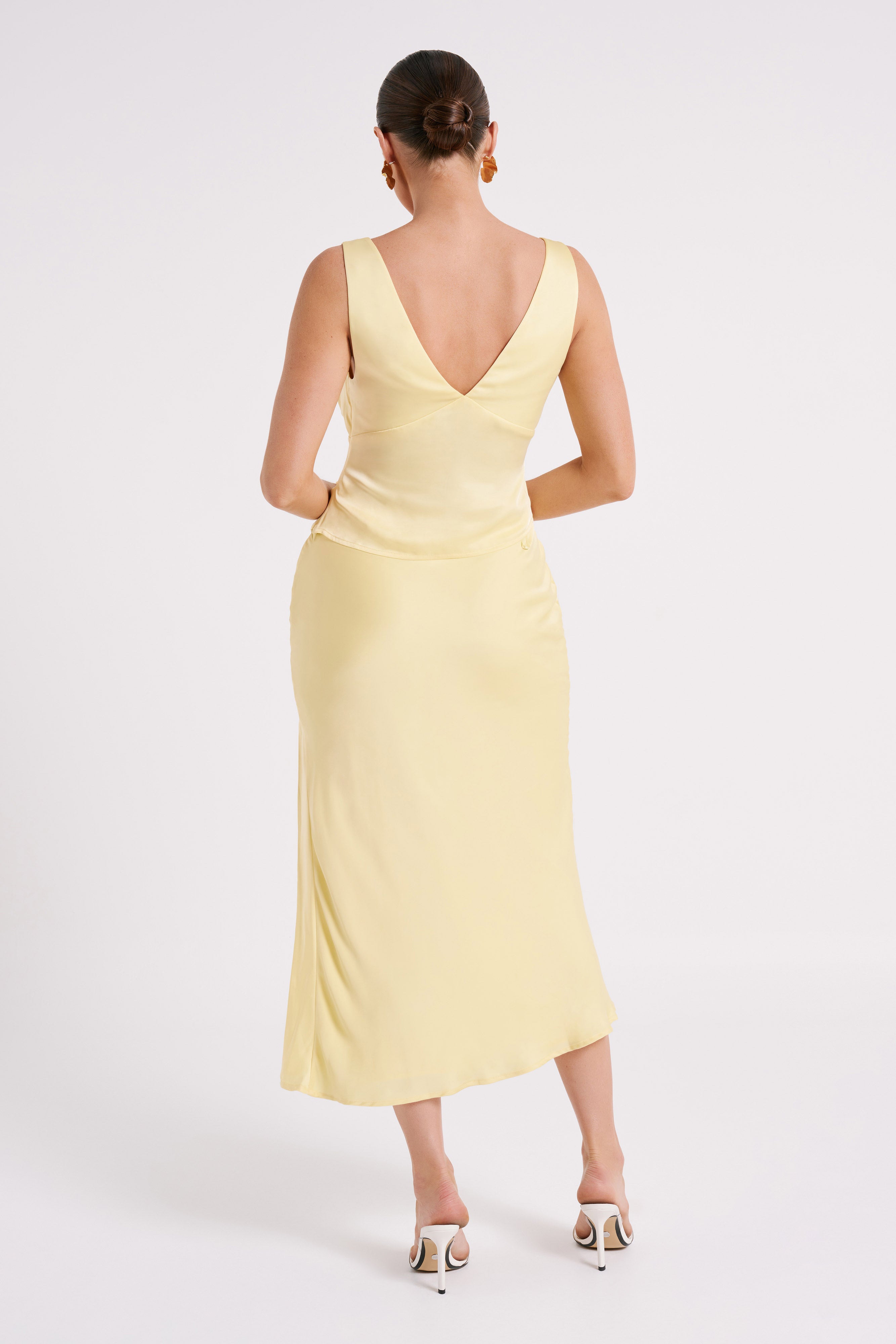 Edie Satin Top - Yellow